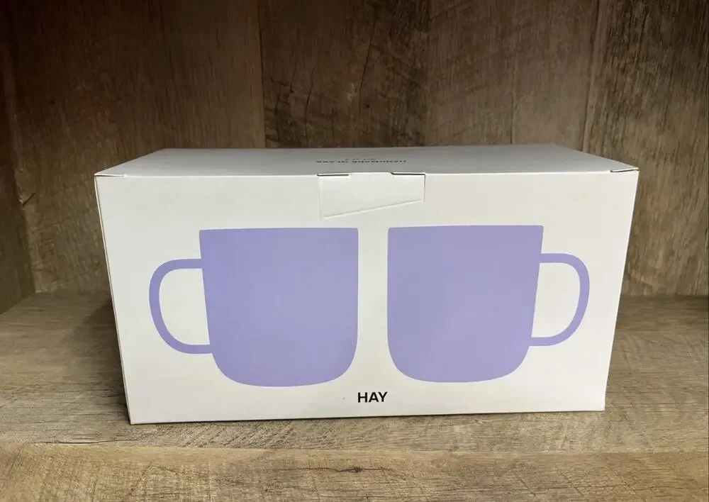 HAY Borosilicate Handmade Glass Mugs Set Of 2 Year Jade 350 ML/11.75 OZ. - NEW